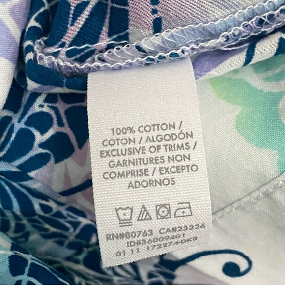 Victoria’s Secret Medium Butterfly Pattern Button Down Pajama Top Pocket Mature - Picture 3 of 12